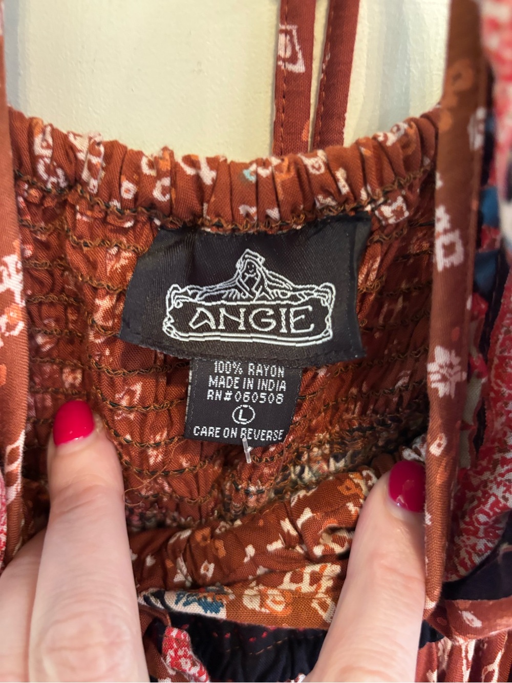 Anthropologie Angie Bohemian Rust Floral Halter Maxi Dress - Picture 4 of 5